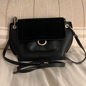 Mango Leather and Suede Crossbody Bag
